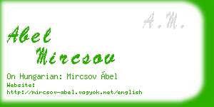 abel mircsov business card