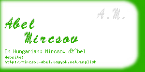 abel mircsov business card